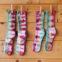Double Rainbow Tie-Dye Socks