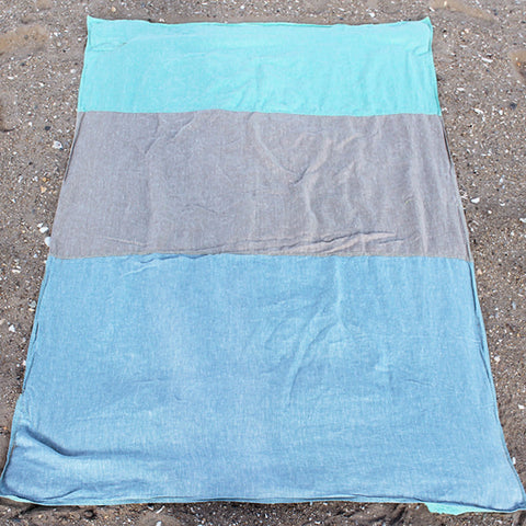 Linen Blue/Sand/Turquoise Beach Blanket