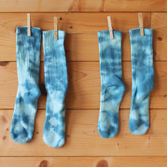 Blue on Blue Tie-Dye Socks
