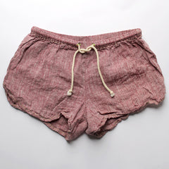 Linen Shorts > ORGANIC Burgandy Solid