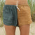 Linen Shorts > Denim + Gold Combo