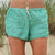 Linen Shorts > Green Solid