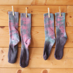 Grey Dip Tie-Dye Socks
