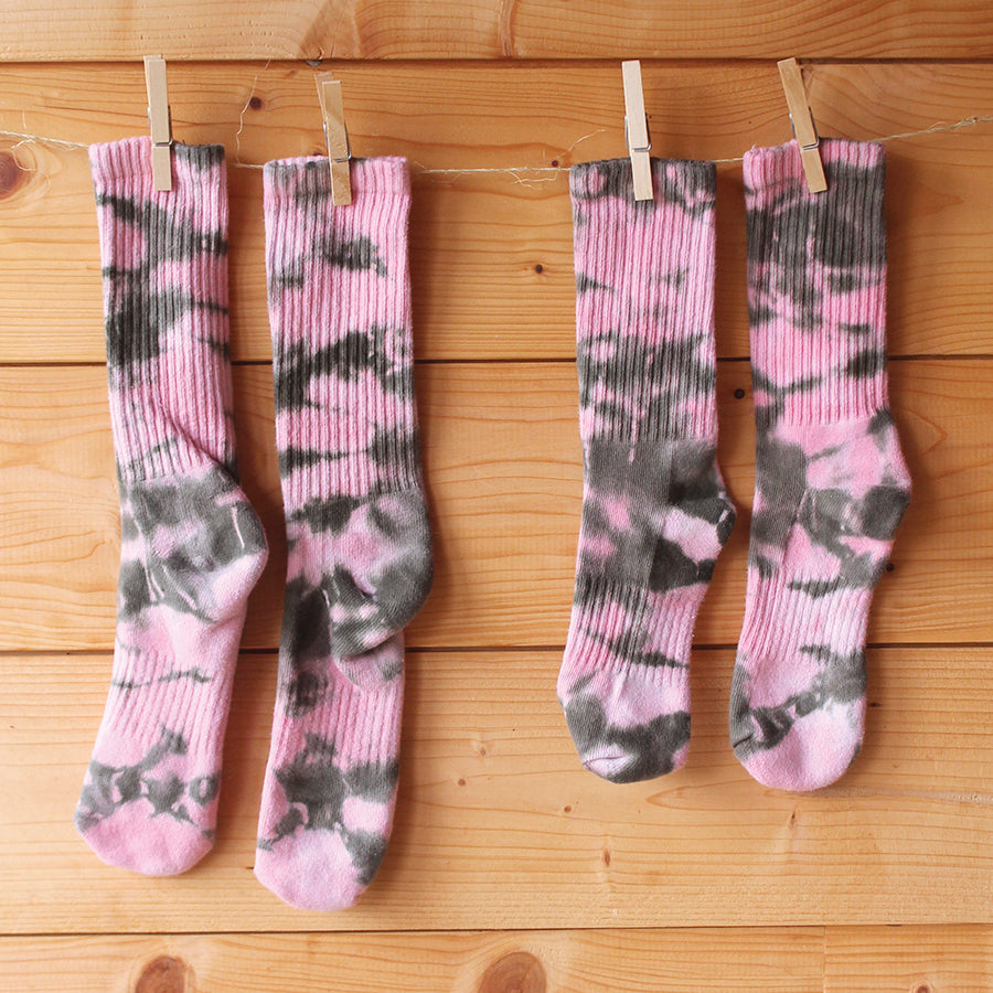 Pink on Pink Tie-Dye Socks