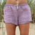 Linen Shorts > Violet Solid